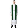 IvyRobes Unisex Adults Overlay Clergy Stole Plain Solid Emerald Church