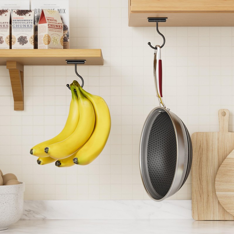 Josmimic Under Cabinet Banana Hook Adhesive - 2 Pack Sticky