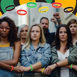 Deekin 50 Pieces Juneteenth Rubber Bracelets Juneteenth Silicone Wristband Bracelets Black Freendom Day Gifts Patriotic Party Supplies for African Afro American Festival Independence Day June 19th