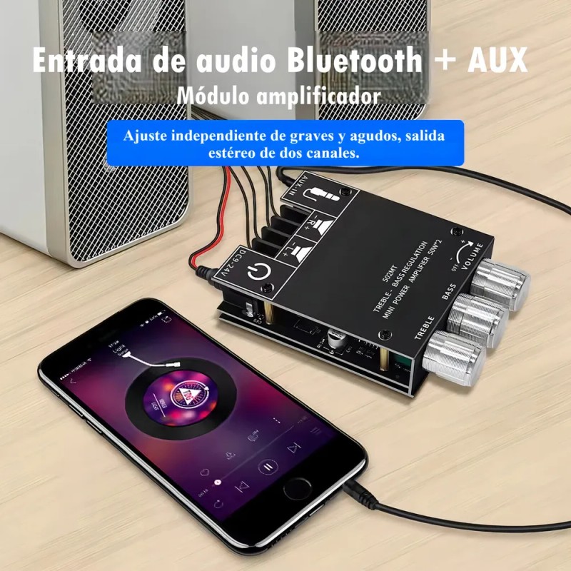 Placa Amplificadora Digital Bluetooth 5.0 50w X 2 2.0 Canales