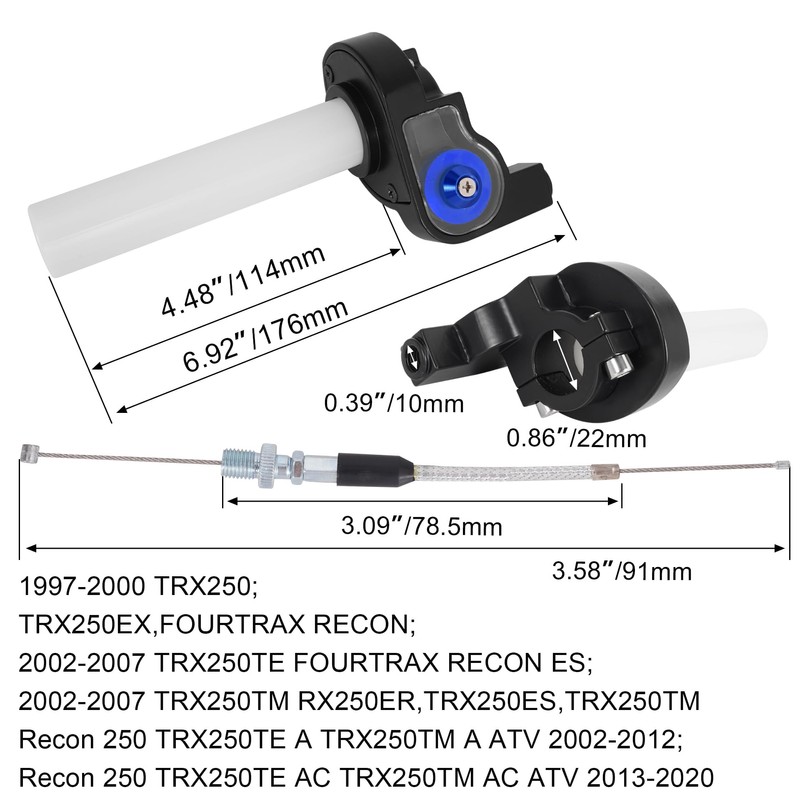 JIAYAN 7/8" Motorcycle Visual Twist Throttle Grip Kit with Transparent