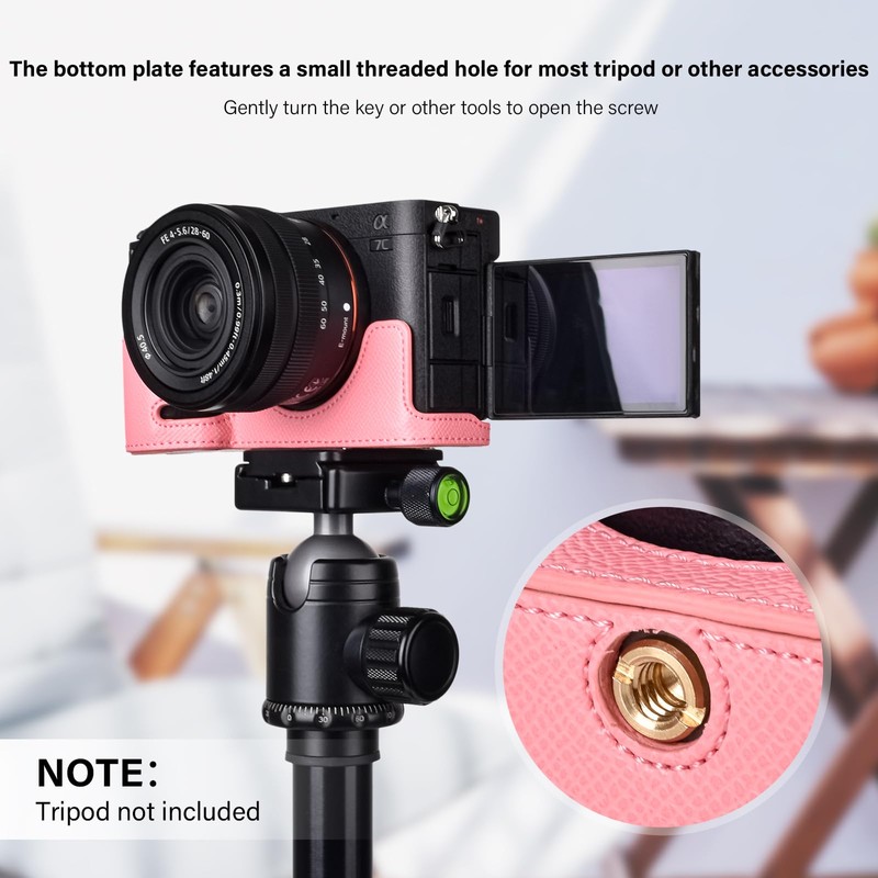 Rieibi Alpha 7C II Case - Premium PU Leather Half
