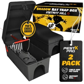 Pest-X Pro Pest X Pro Shadow Professional Rat Trap Box - 2X, Safe For Kids & Pets, Heavy Duty Rodent Trap Station, Reusable & Easy To Set For Indoors & Outdoors, Rat Traps That Kills Instantly