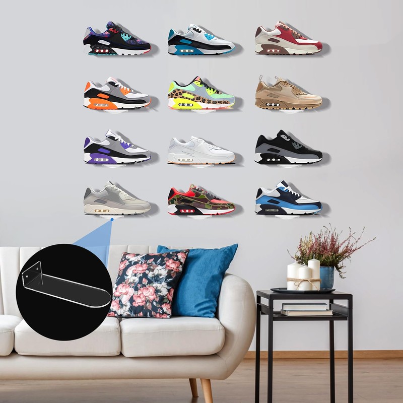 Littlecatch Floating Shoe Display Shelves for Wall Mount Set of