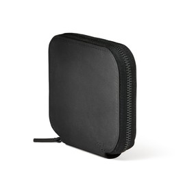 Distil Union ZipWallet | Minimalist Leather Zip Wallet | RFID Shielding, Coin Pouch, 3 Card Slots, Exterior Quick Access Pocket (Black)