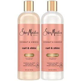 SheaMoisture Curl & Shine Shampoo Conditioner Set 473ml x 2 / SheaMoisture 컬 & 샤인 샴푸 컨디셔너 세트 473ml 2개