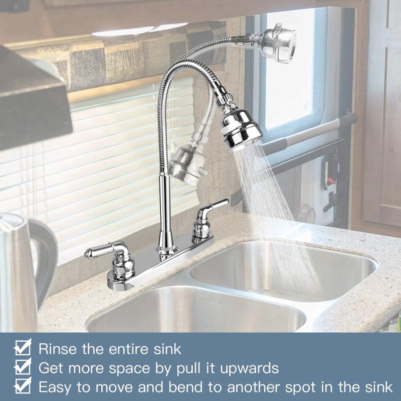 EXCELFU RV Kitchen Faucet,Camper Sink Faucets Replacement with Chrome