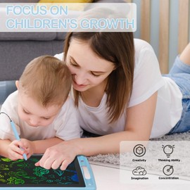 Magic Board LCD Writing Board Children 12 Inch Painting Board Magic Board from 2 3 4 5 6 Years Old Boy Girl Colourful Screen Writing Tablet Repeated Writing and Drawing Blue Pack of 2