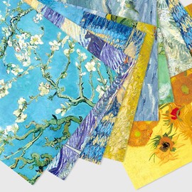 60 Sheets Origami Paper 20cm x 20 cm Double Sided Patterned Van Gogh Oil Painting Art Decorative Paper for DIY Scrapbooking Paper Pads Decoupage Hand Craft