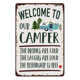 Camper Accessories For Inside Fun Rv Decorations For Inside Camper Rv Gifts For Travel Trailers Camping Signs For Campsite Cool Stuff For A Camper Welcome To Our Camper Signs 12 X 8 Inch