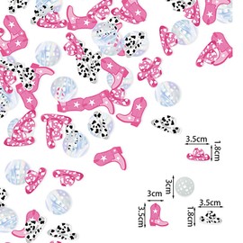 MEISH 100pcs Glitter Disco Ball Table Confetti Western Cowgirl Bachelorette Party Decorations Cowgirl Boots Confetti Disco Party Decorations for Disco Fever Party 70s 80s