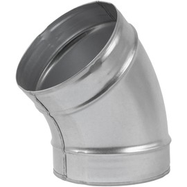 HVAC OV 45° Degree Ø6 Inch Elbow Bend Duct Connector - Galvanized Steel - Metal for Round Ventilation Pipes - Adjustable Outlet Adapter - for Home or Industrial HVAC Ventilation