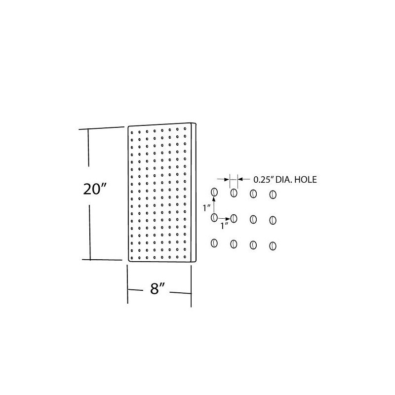 Azar 770820 Pegboard 1-Sided Wall Panel, Clear Translucent Color, 2-Pack