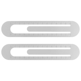 sourcing map 2pcs Straight Ruler 13cm Metric Bookmark Clip Ruler Metal Aluminum Alloy Scale on Both Sides Measuring Scale Tool for Measure Study Reading Classroom Office, Grey