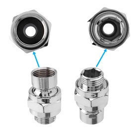 Yakamoz Shower Head Swivel Ball Adapter, 360 Degree Rotatable Head Ball Universal Connector Joint Fit for Standard G 1/2 Straight Threaded Shower Arms and Shower Heads Extension Component