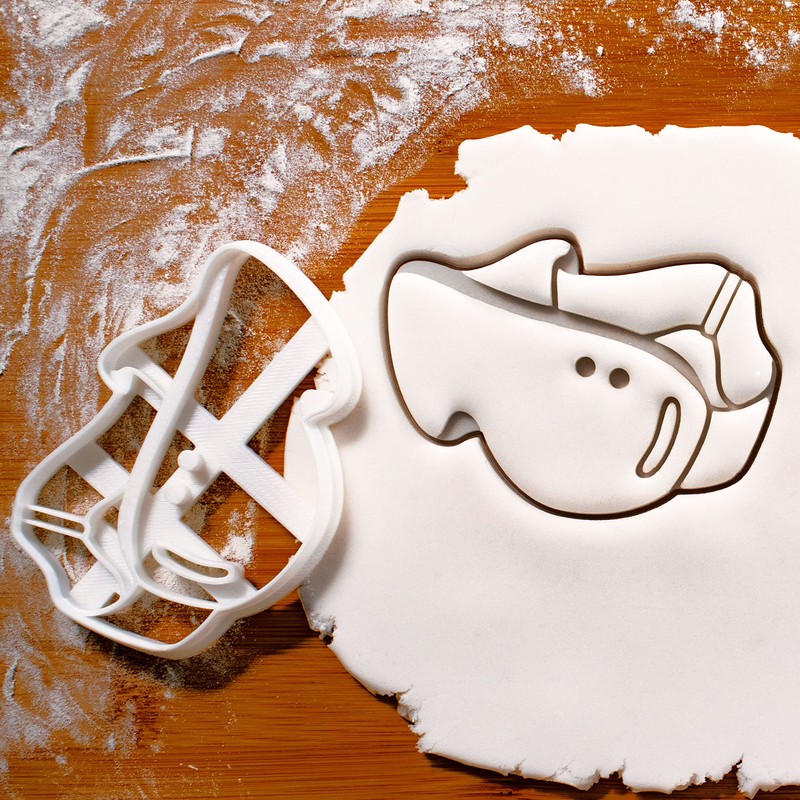 Set of 2 Snowboard Cookie Cutters (Snowboarder and Snow Goggles)