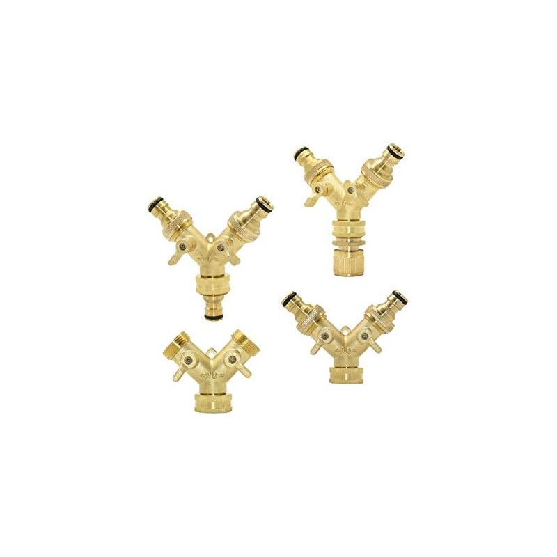 Pipe Fittings Brass 3/4" Threaded Y Irrigation Valve Manifold 5/8"