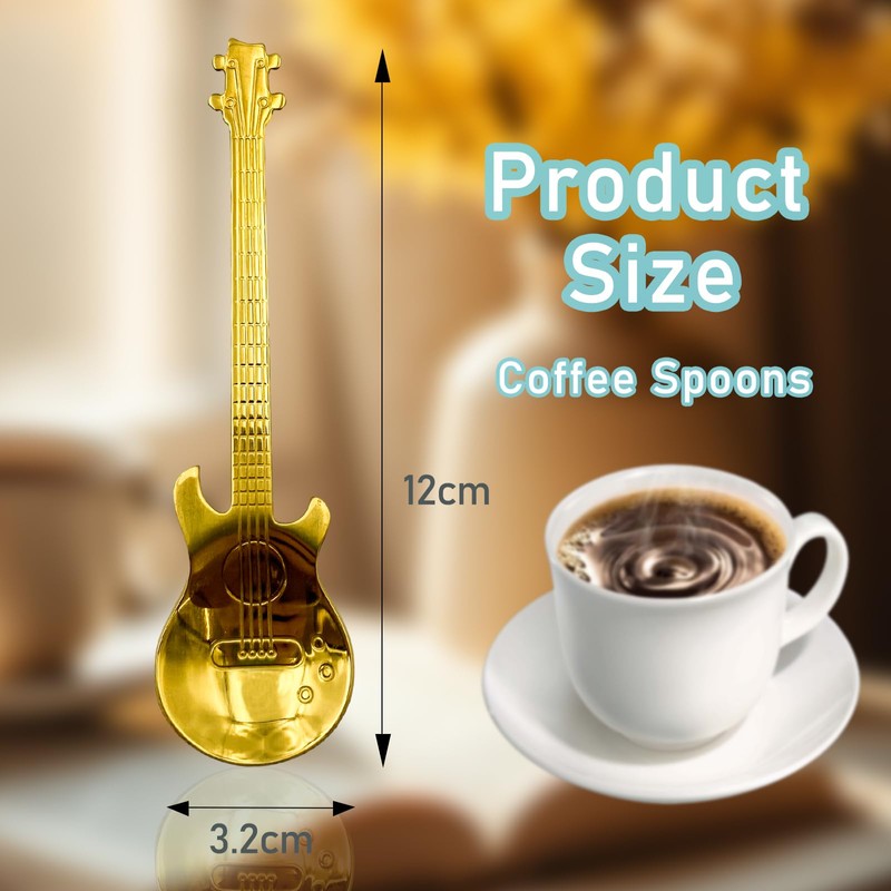 Coffee Spoons, Coffee & Mocha Spoons, Teaspoons, Guitar Shape Coffee