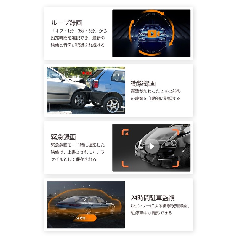 Lelilu Dash Camera, Front and Rear Camera, 2023, 3 Megapixels,