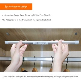 [2Pack] Motion Sensor Closet Lights, Automatic Under Cabinet Lighting with Eye-protection Design, Germany Osram LED Beads for Rechargeable lights Wireless Under Counter Lights Wardrobe Pantry Lighting