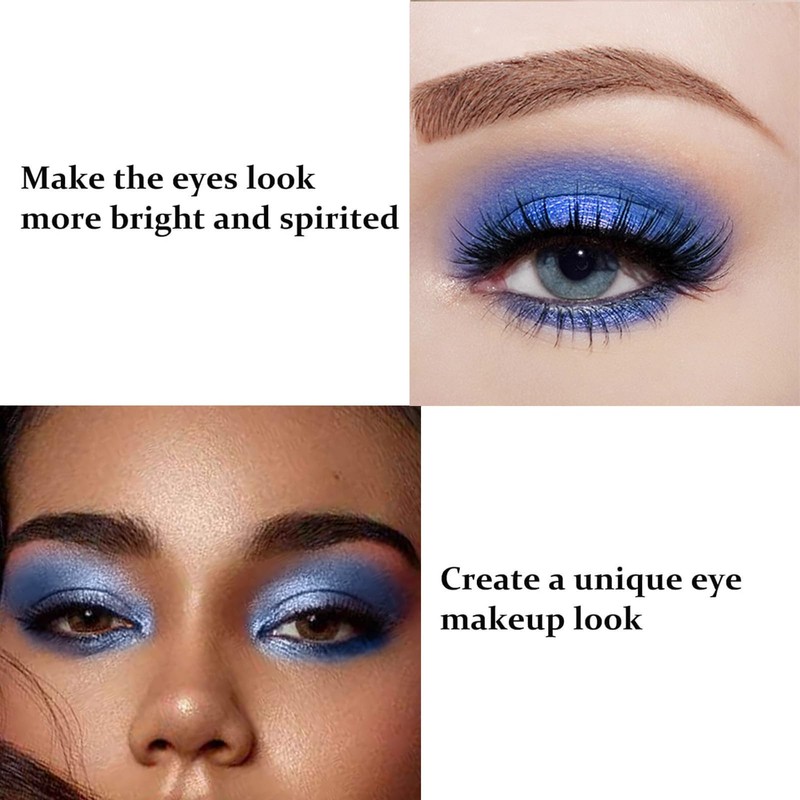 AuraBeen Royal Blue Glitter Eyeshadow Palette - Highly Pigmented, Long-lasting,