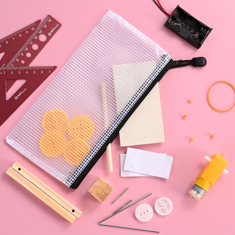 12 Pieces Plastic Wallet Zip Document Folder/PVC Waterproof Document Folder