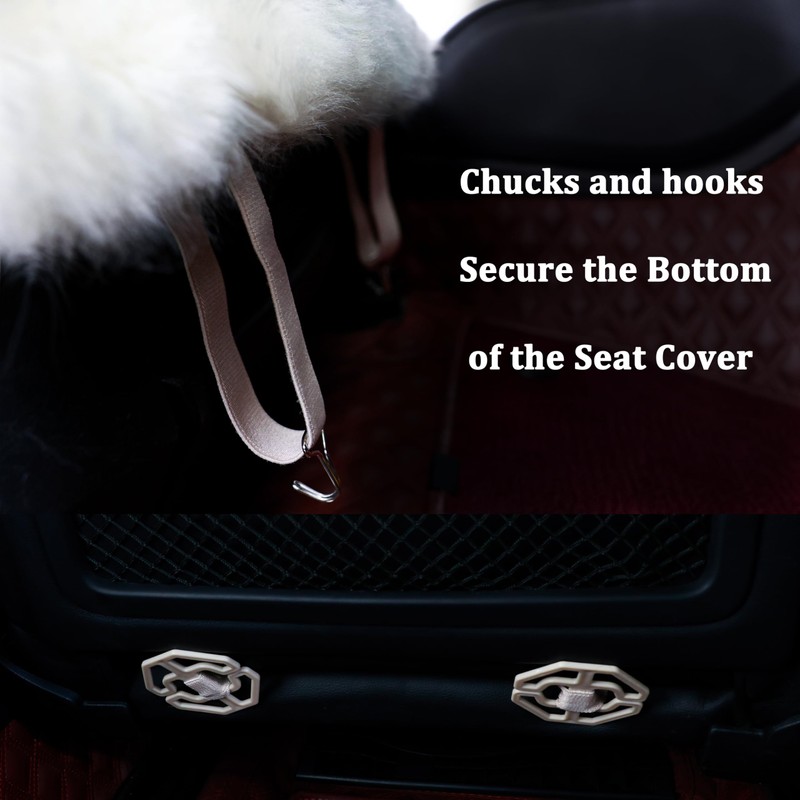 OGLAND 2 Pack Fluffy Genuine Australia Sheepskin Car Seat Cover