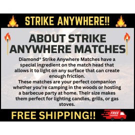 Strike Anywhere Matches - Perfect for Survival Kits, Camping, and Preparedness