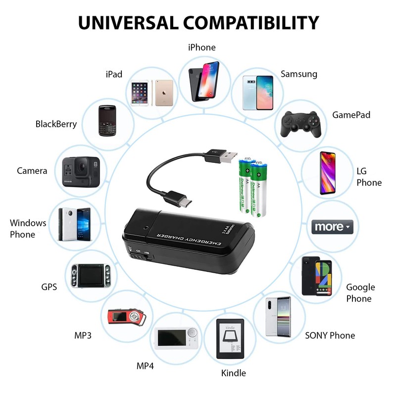 Success4Sport Portable AA Battery Travel Charger for LG LS777 and