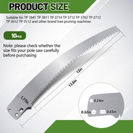 Yaocom 10 Pcs 12 Pole Saw Blade Tree Pruner Replacement Blade Compatible with Corona TP 3841 TP 3811 TP 3714 TP 3712 TP 3702 TP 2712 TP 2612 TP 2512 Pruning Saws Trimmers, 3 Cutting Surface