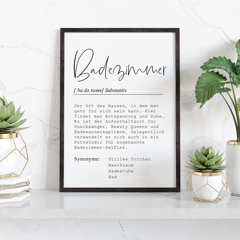 Nastami Poster, Badezimmer Definition, DIN A4, Bathroom Poster, Definition Wall