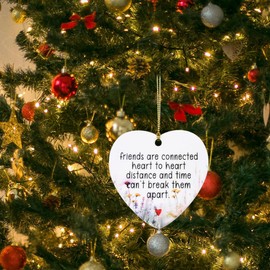 Long Distance Best Friend Ornaments Birthday Gift for Women Friendship Ornament Bestie Graduation Wedding Gift for Friends Female Farewell Gifts for Friend Moving Away Goodbye Gift for Girl Bestfriend