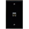 Wall Plate City 1 Port Black Jack Face Plate Cover Wire Cable 1 Gang CAT6-SHIELDED Wall Plate