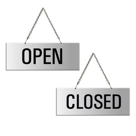 Open Closed Sign anodized aluminum 175 x 65 mm 31201-E