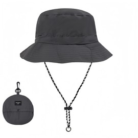 Meleager Foldable Sun Hat, Fishing Hat, Fishing Hat, Waterproof Rain Hat, Fishing Hat with Drawstring (54 cm - 60 cm), Bucket Hat, Portable Sun Protection Head for Men and Women, Grey-1PC