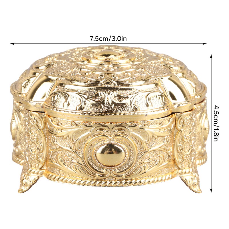 Metal Jewelry Box Innovative Light Luxury Shell Flower Round Trinket