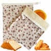 2 Packs Reusable Beeswax Bread Bags,Bread Bags for Homemade Bread,Cotton