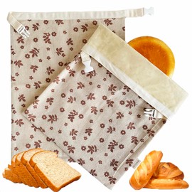 2 Packs Reusable Beeswax Bread Bags,Bread Bags for Homemade Bread,Cotton Beeswax Bread Bag to Keep Fresh,Sourdough Bread Bags