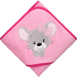 Morgenstern Hooded Towel Baby Towel Hood 100 x 100 cm Cotton Oeko-Tex Mouse