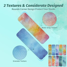 80 Pieces Calm Anxiety Sensory Stickers - Sensory Strips with 2 Textured Surface Adhesives - Fidget Stickers Office & Classroom Desk Must Haves for Adults Teens（Watercolour