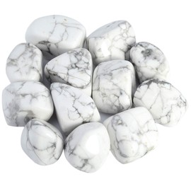 mookaitedecor 460 g White Howlite Turquoise Tumbled Stones for Home Decoration, Irregular Polished Chakra Healing Stone Set for Crystal Healing, Reiki, Wicca, Meditation, Garden Decoration