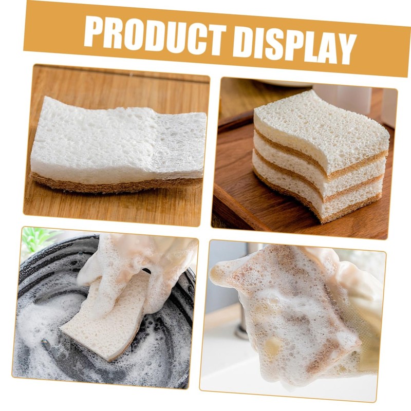FOMIYES Wood Pulp Cotton Rag Sponges 8 Pack Kitchen Dish