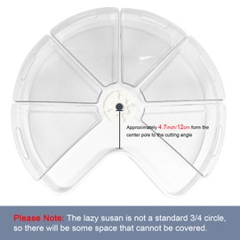 Leeden Lazy Susan Organizer for 26" Diameter Corner Lazy Susan, Plastic Kitchen Cabinet Storage Bins with Handle, 6 Packs, 1/8 Wedge - Food Safe, BPA Free