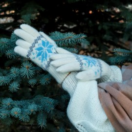 Tourmania Wool Gloves for Women - Knitted Gloves for Cold Weather