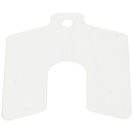 PVC (Polyvinyl Chloride) Slotted Shim, Matte, 0.0075" Thickness, 2" Width, 2" Length, 0.625" Slot Width (Pack of 20)