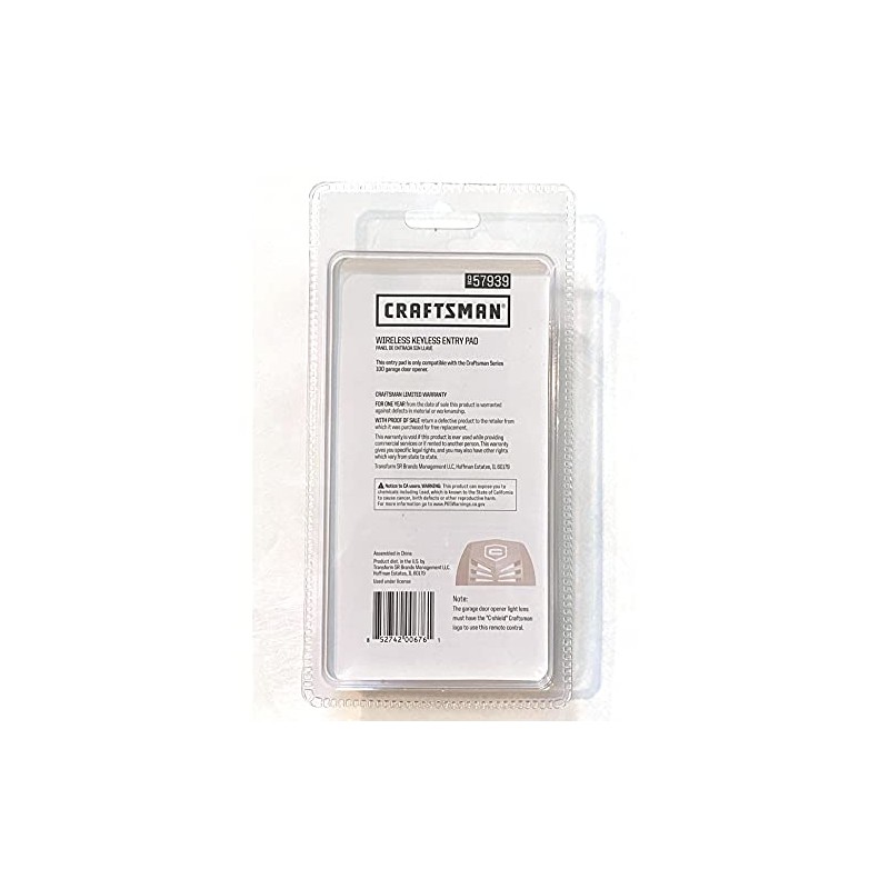 Craftsman Wireless Keyless Entry 139.57939 57939