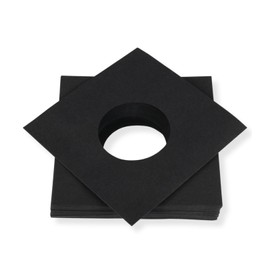 Pack of 50 Single 7 Inch Premium Anthracite / Black Inner Sleeves 180 x 180 mm for Vinyl Record Unlined 80 g Paper with Inner Hole