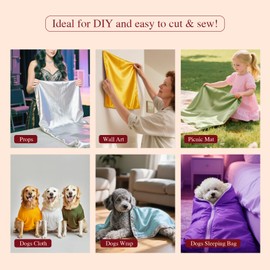 Q&J Fabric Co. Purple Satin Fabric by The Yard Soft Charmeuse Silky Cloth 55 INCH Width for DIY Sewing Crafts Wedding Dresses, Backdrops & Party Decor | Smooth, Shiny & Wrinkle-Resistant (1 Yard)