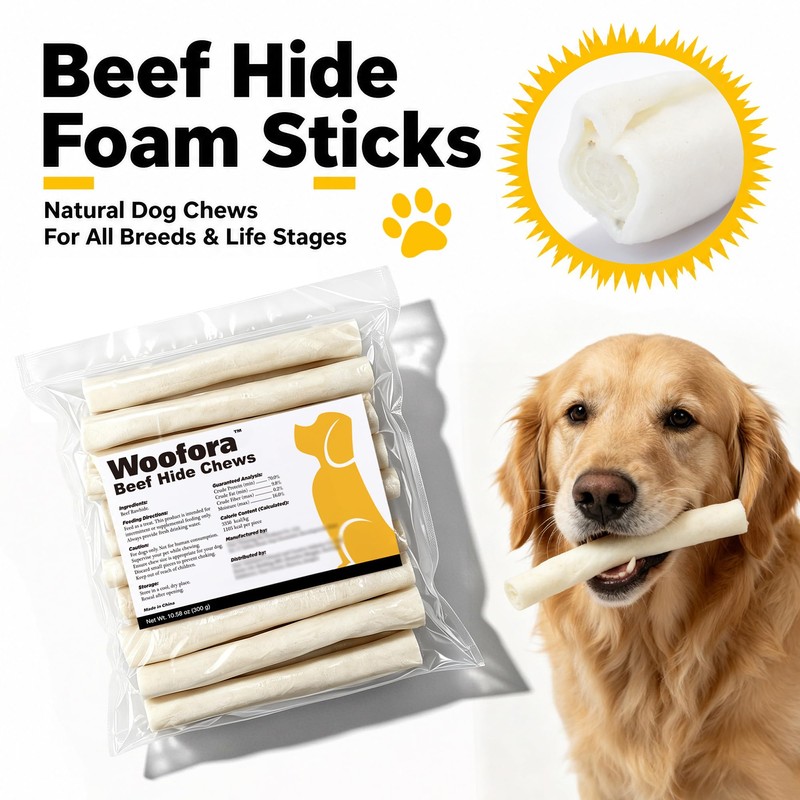 Woofora Rawhide Twist Sticks Dog Treats, Long Lasting Chew Sticks