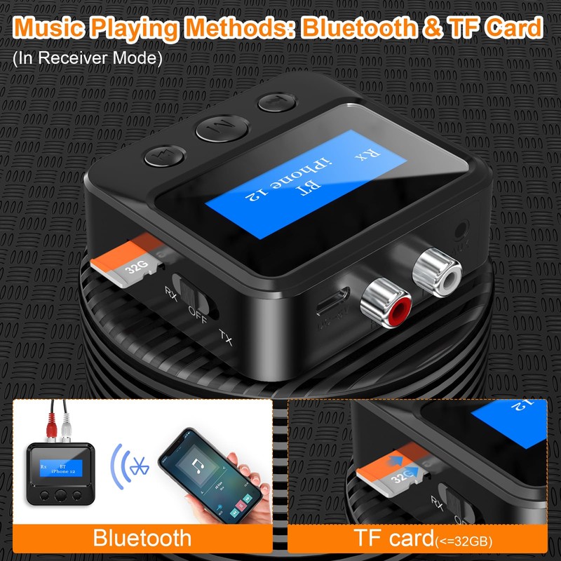 Bluetooth Transmitter Receiver for TV, Audio Adapter for Home Stereo